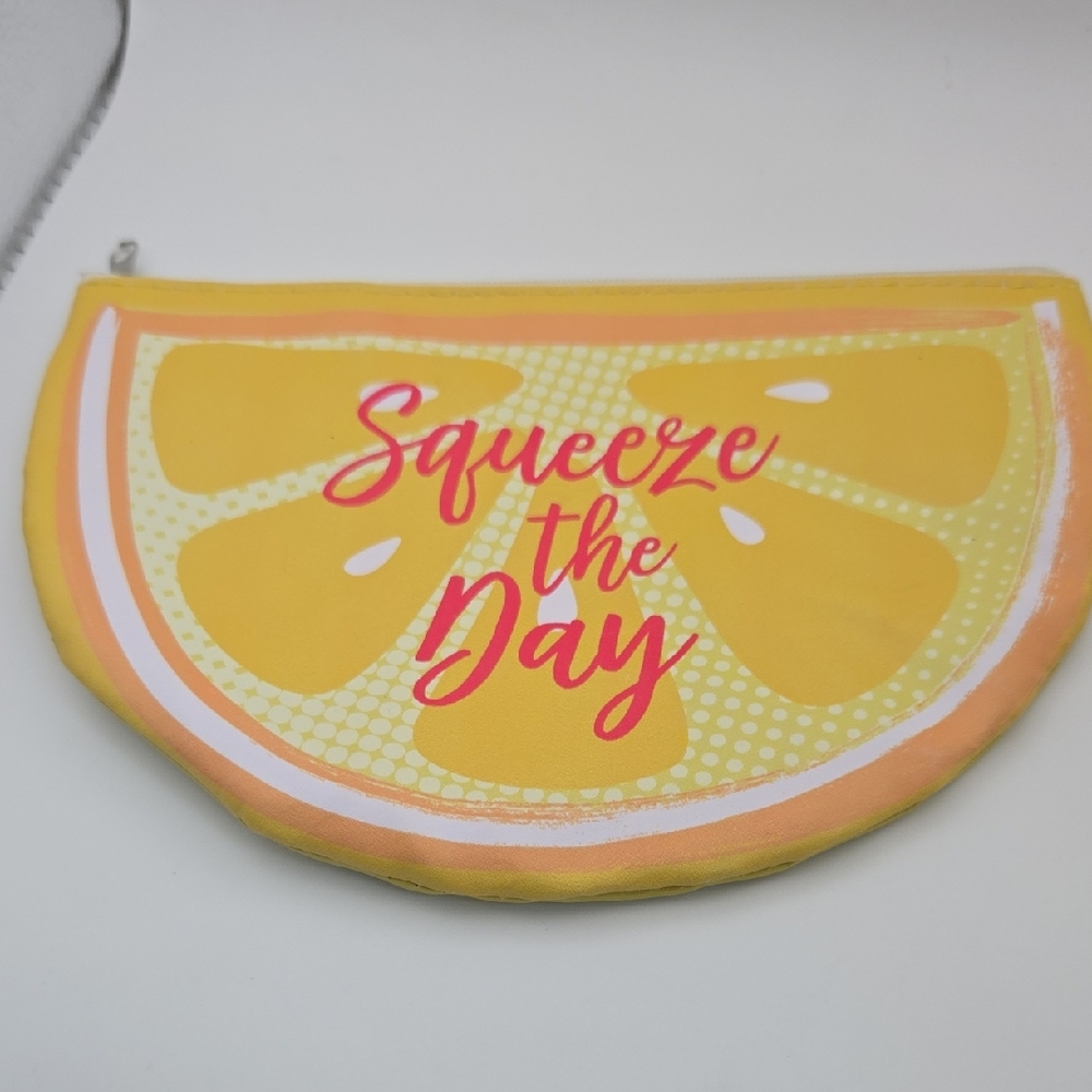 Squeeze the Day Lemon Zipper Pouch | Yellow Citrus Cosmetic Bag